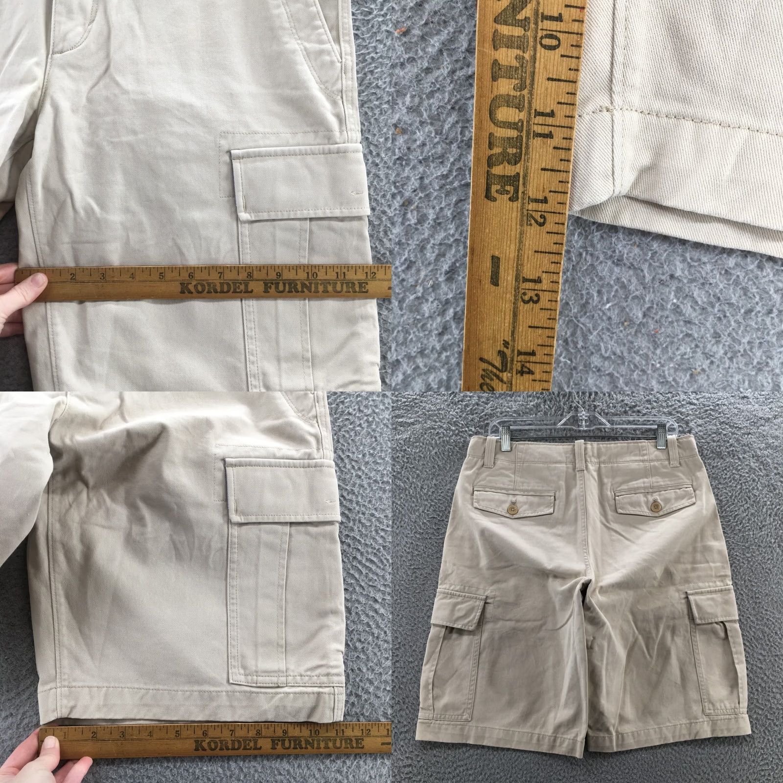 Banana Republic Banana Republic Cargo Shorts Men Beige Cotton Mid Rise Zip Fly 31 (actual 34x12) Size US 31 - 8 Thumbnail