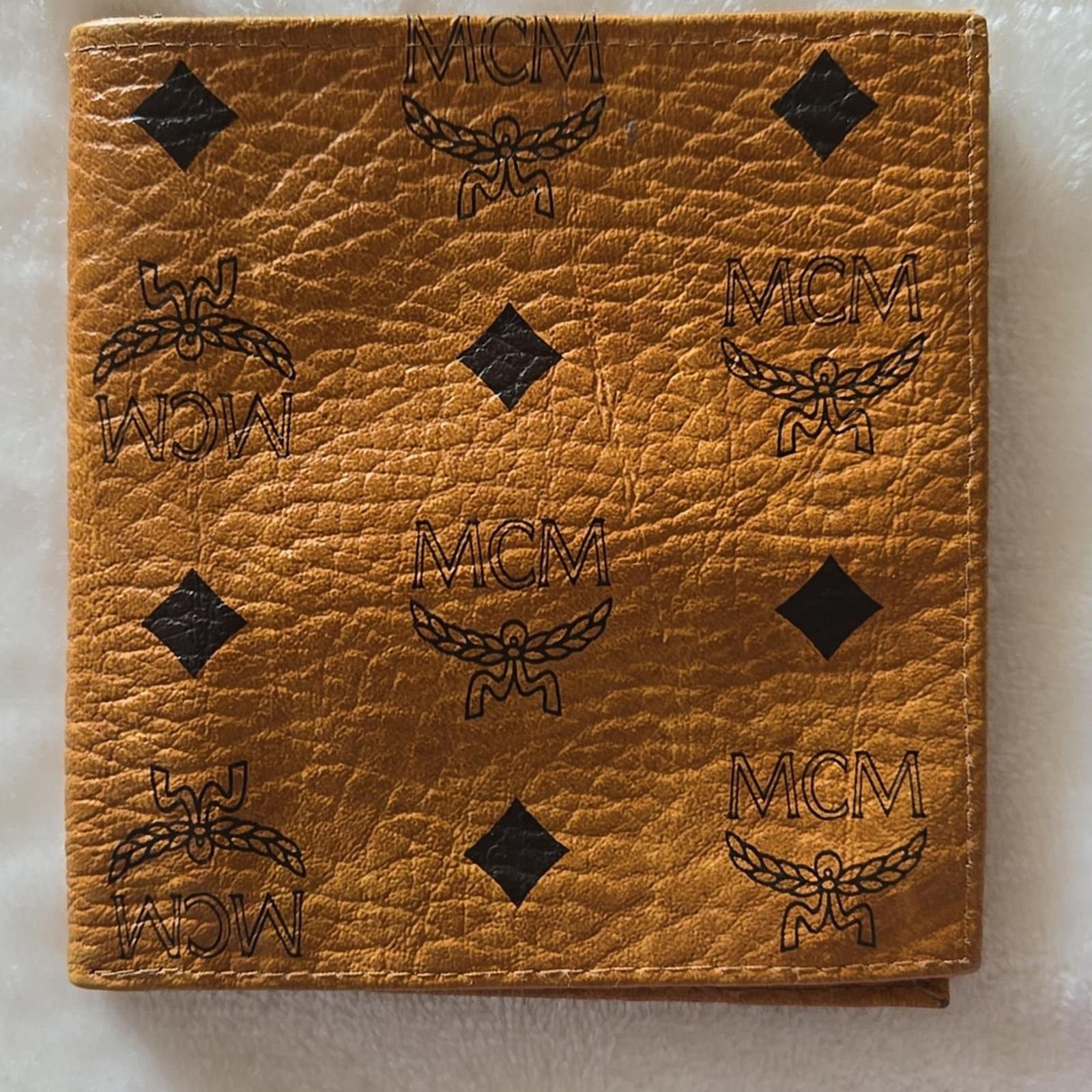MCM MCM Cognac Visetos Monogram Canvas Nappa Leather Wallet Size ONE SIZE - 1 Thumbnail