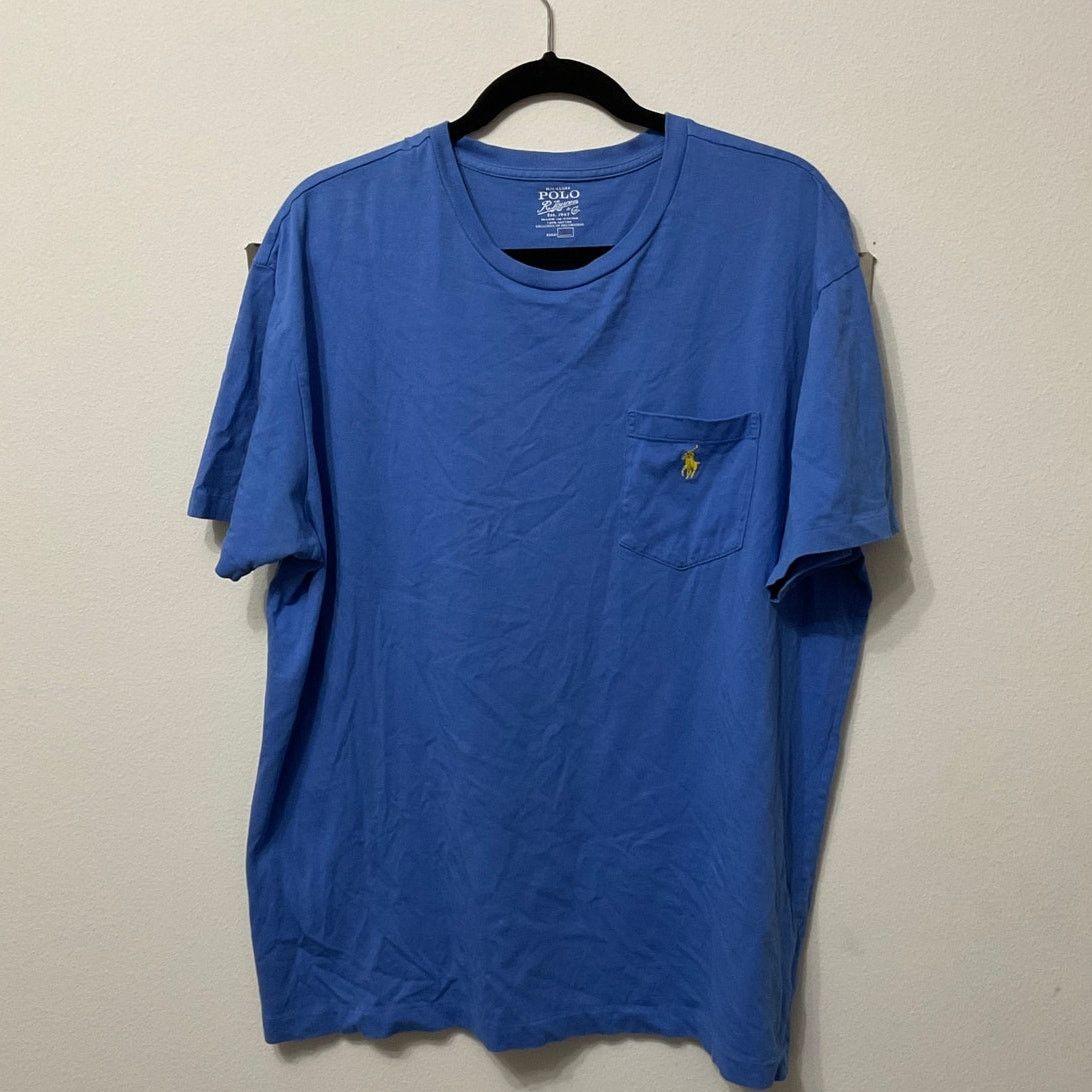 Polo Ralph Lauren Preloved Men's Polo Ralph Lauren Blue Pocket T'shirt Sz L Size US L / EU 52-54 / 3 - 1 Thumbnail