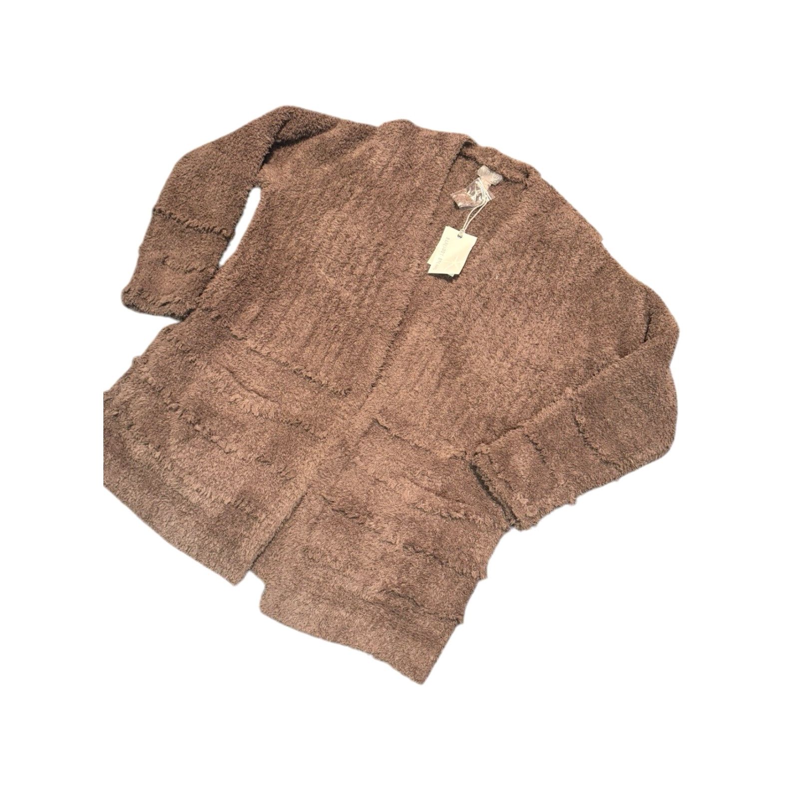 Vintage Barefoot Dreams Cardigan Boardwalk CozyChic Brown Medium NWT Size M / US 6-8 / IT 42-44 - 4 Thumbnail