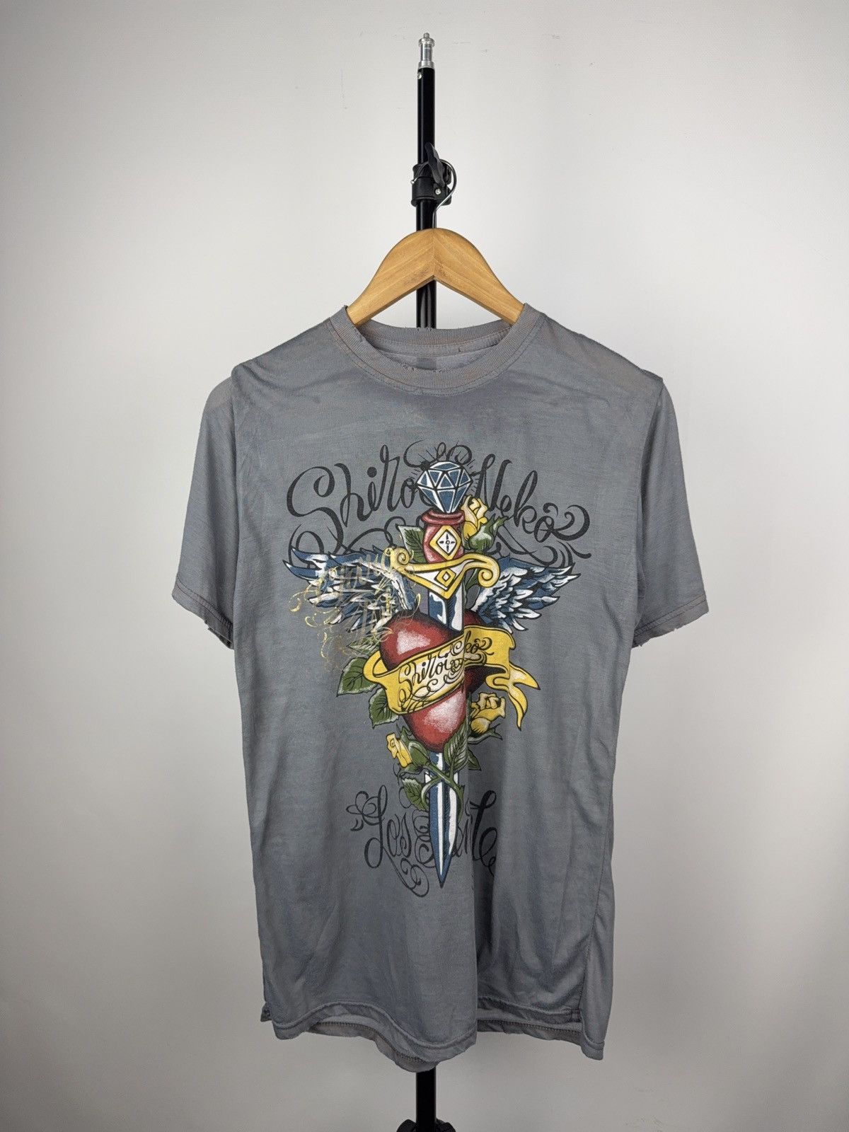 Ed Hardy × Vintage 00s Shiroi Neko Bleach Tattoo Tee Heart Dagger Graphic Size US L / EU 52-54 / 3 - 1 Thumbnail