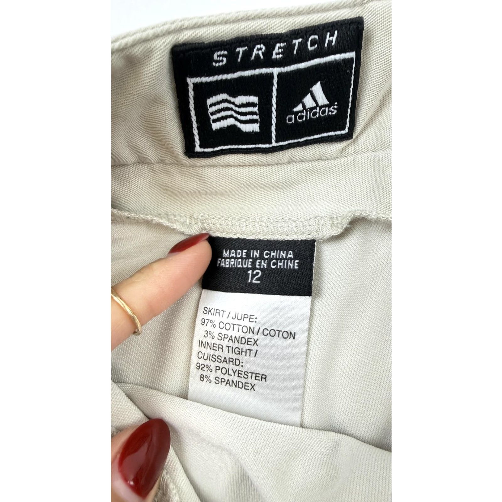 Adidas Adidas Skort Skirt Womens 12 Beige Khaki Stretch Golf Tennis Inner Shorts Size 34" / US 12 / IT 48 - 2 Thumbnail