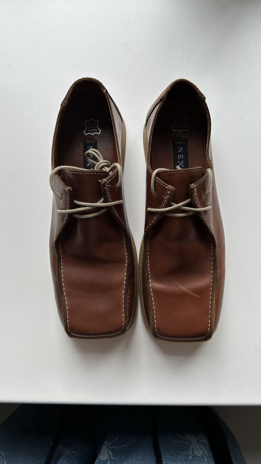 Leather × NEXT Next Rare Brown Leather Shoes MM6 Style Size 43 Portugal Size US 9.5 / EU 42-43 - 2 Thumbnail