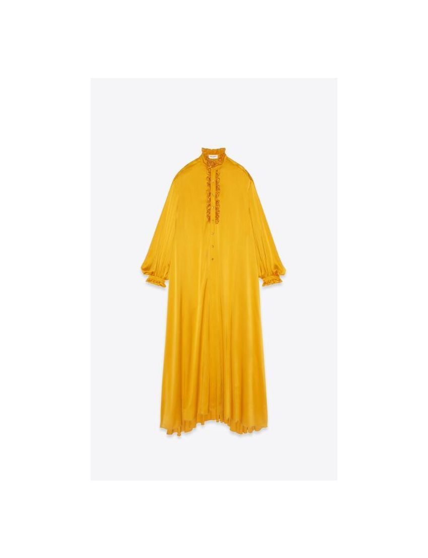 Saint Laurent Paris Victorian Cloak in Washed Satin Silk in Yellow Size US S / EU 44-46 / 1 - 1 Thumbnail