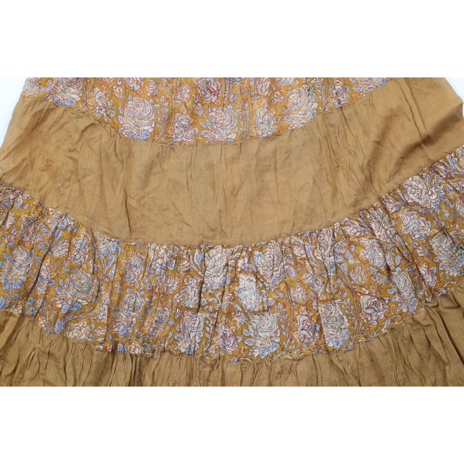 Vintage Vintage 60s 70s Indian Gauze Gauzy Cotton Roped Skirt Size 26" / US 2 / IT 38 - 10 Thumbnail