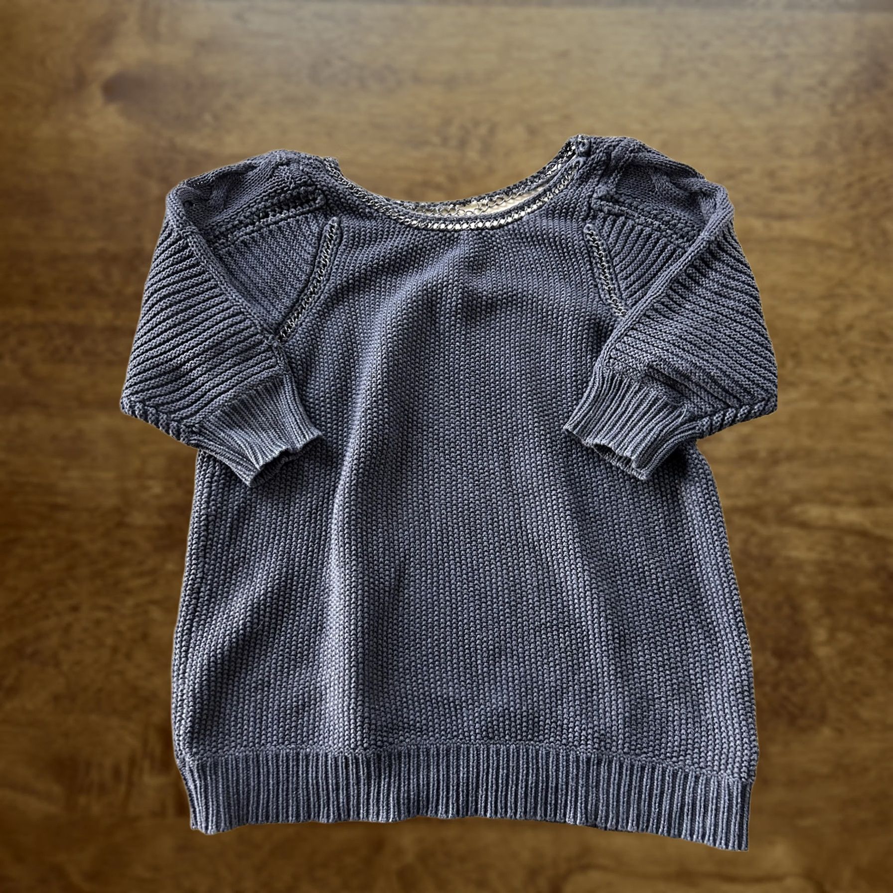 Vintage LC Lauren Conrad Sweater Womens Large Gray Scoop Neck 3/4 Sleeve Knit Pullover Size L / US 10 / IT 46 - 1 Thumbnail