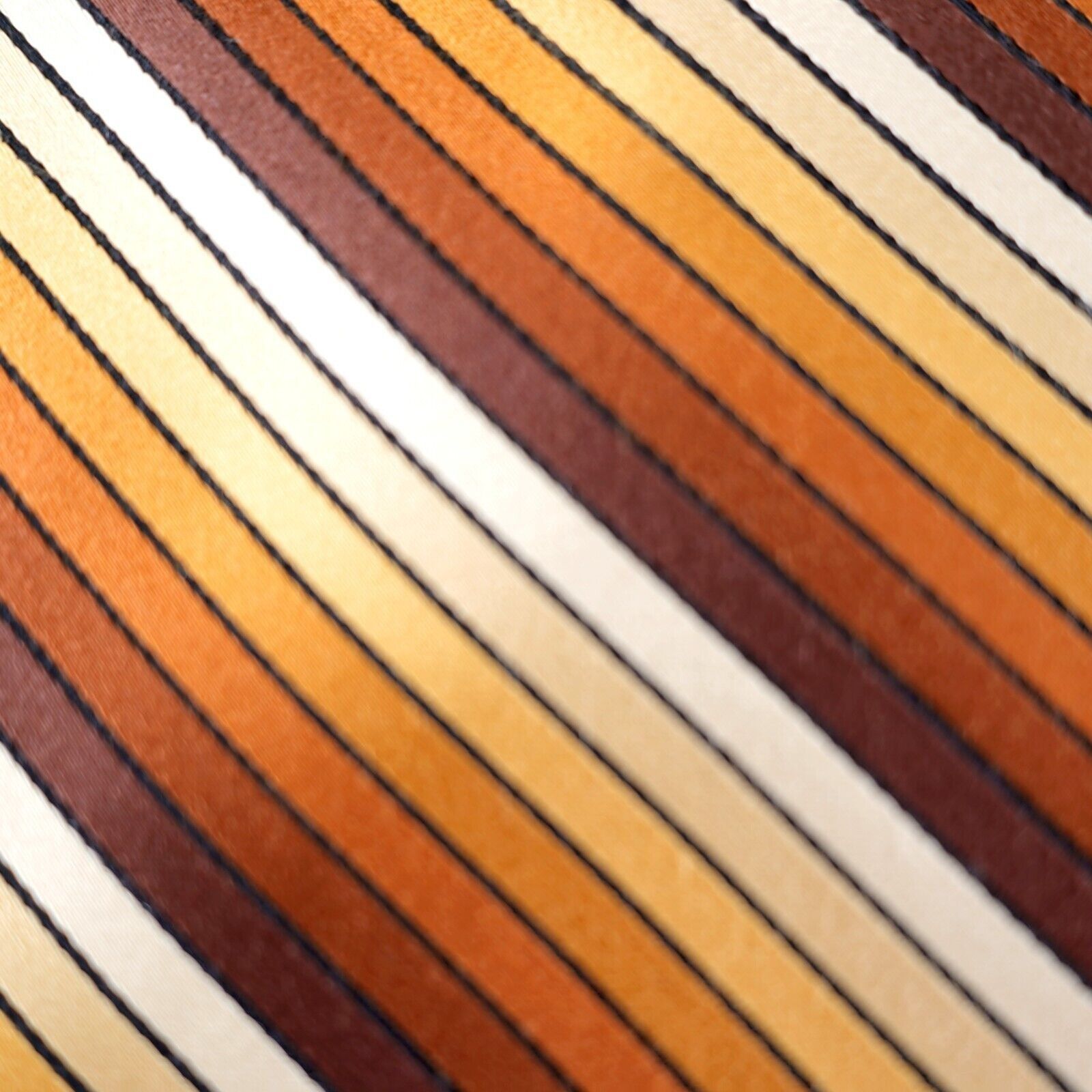 Arrow Arrow Tan Orange Striped Woven Wide Silk Tie Size ONE SIZE - 2 Thumbnail