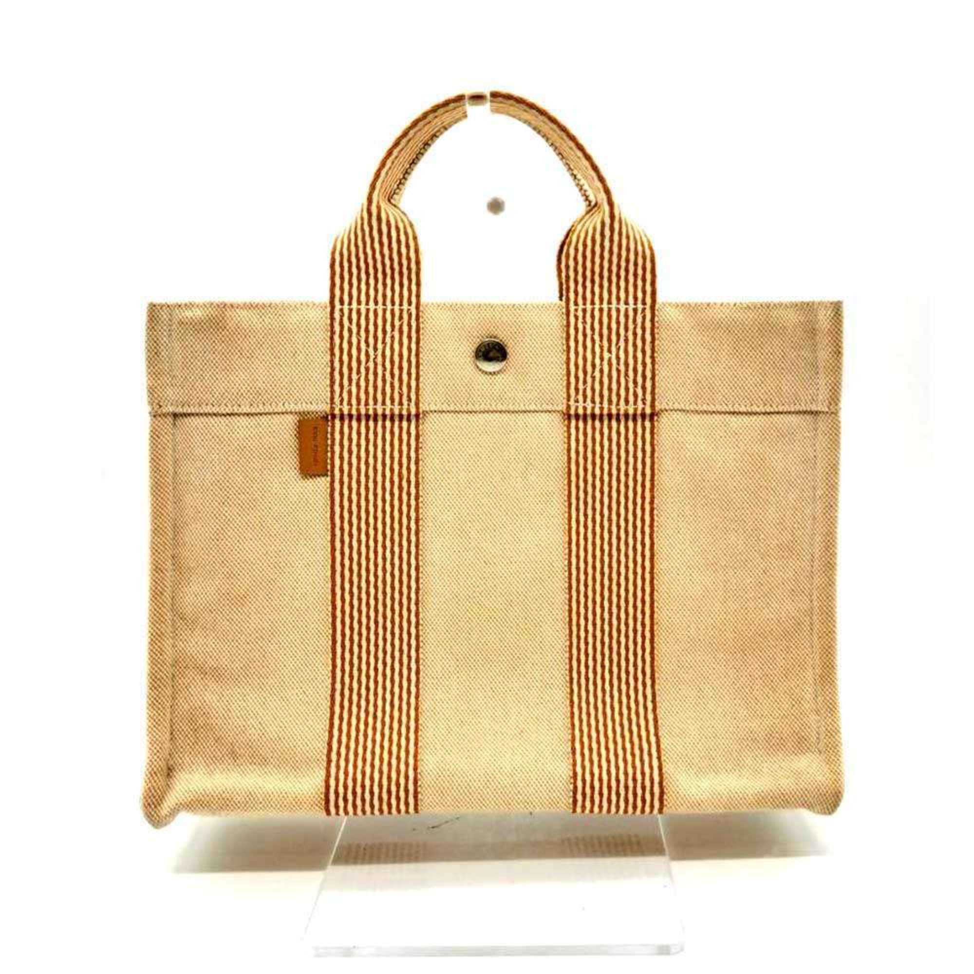 Hermes New Fool Tote Pm Orange Canvas Handbag Bag Women's Hermes