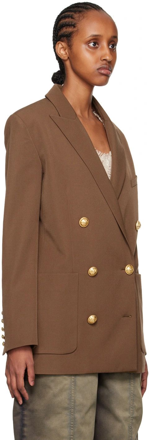 Balmain o1s1rm0624 Blazer in Brown Size L / US 10 / IT 46 - 2 Thumbnail