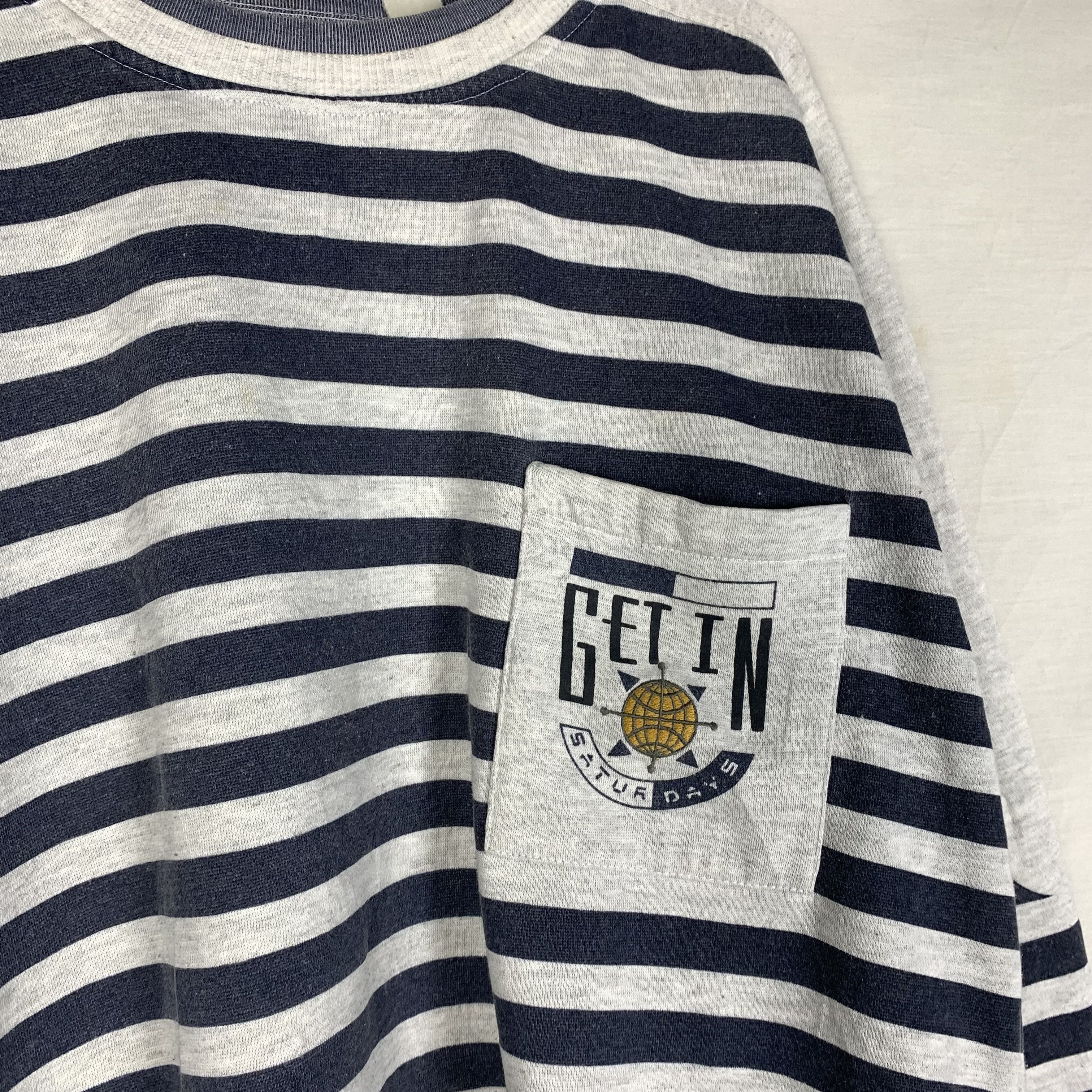 Vintage Vintage 90s Striped Prisoner Sweatshirt Crewneck Size US L / EU 52-54 / 3 - 4 Thumbnail