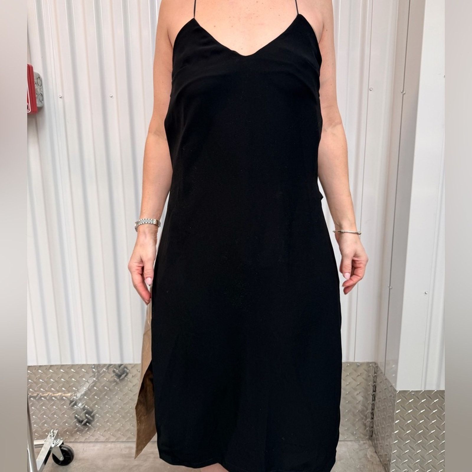 & Other Stories Atelier Kikala Elegant Black Slip Dress with gold panels S Size S / US 4 / IT 40 - 1 Thumbnail