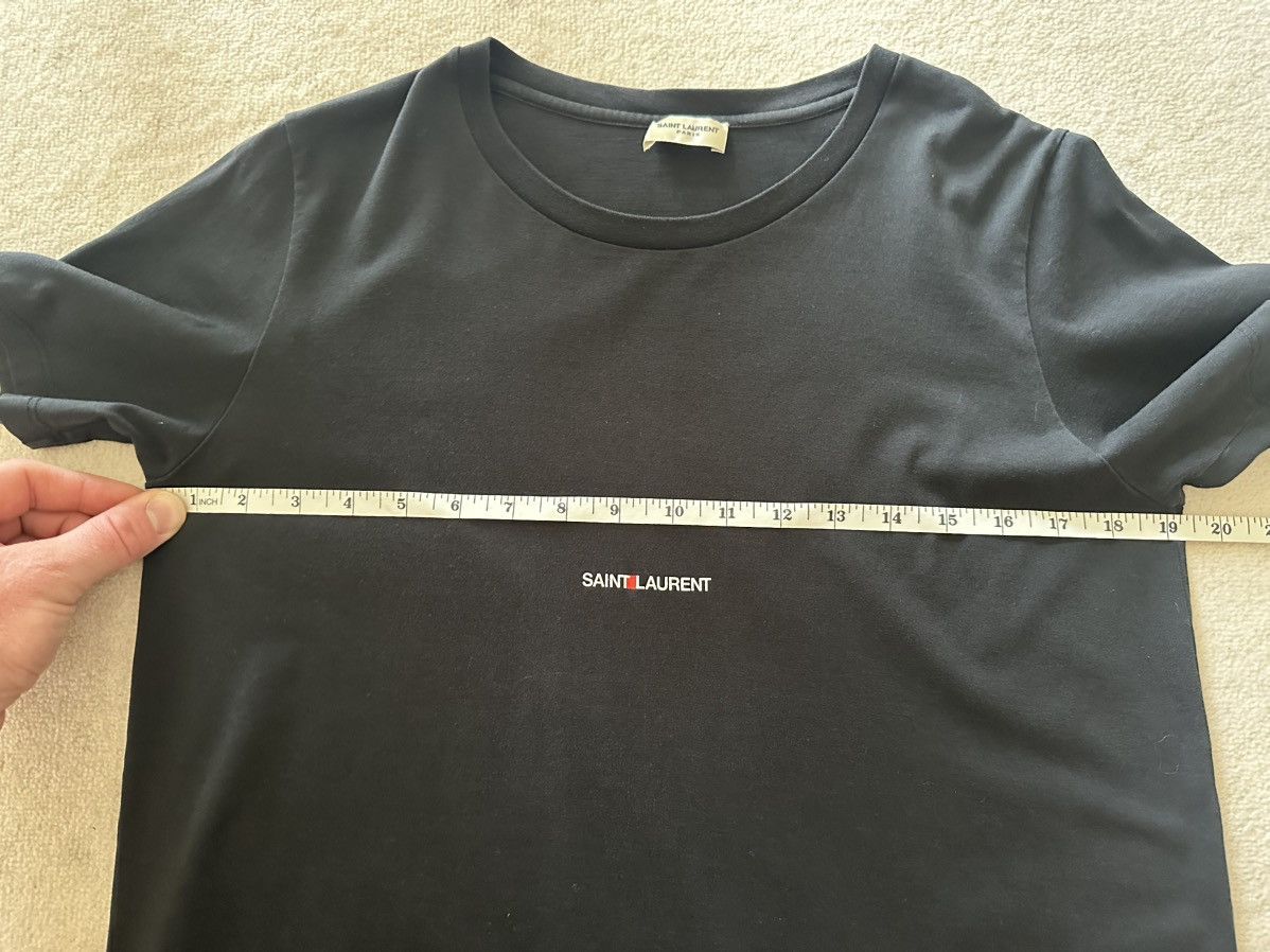 Saint Laurent Paris $550 Saint Laurent Rive Gauche black logo t shirt L Size US L / EU 52-54 / 3 - 5 Thumbnail