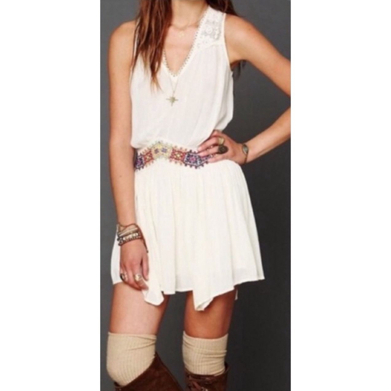 Free People NWT Free People Embroidered Mini Dress| Boho Coastal Cowgirl Size M / US 6-8 / IT 42-44 - 9 Thumbnail