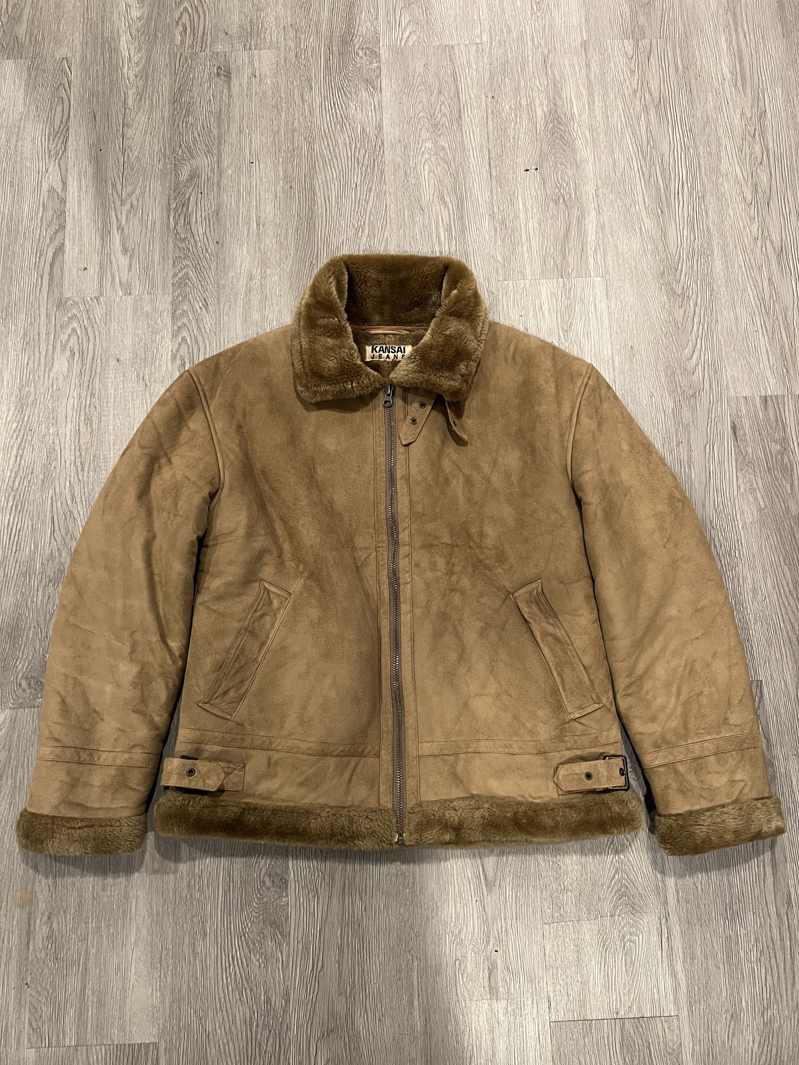 image of Kansai Yamamoto Vintage Sherling Lined Jacket in Tan, Men's (Size Large)
