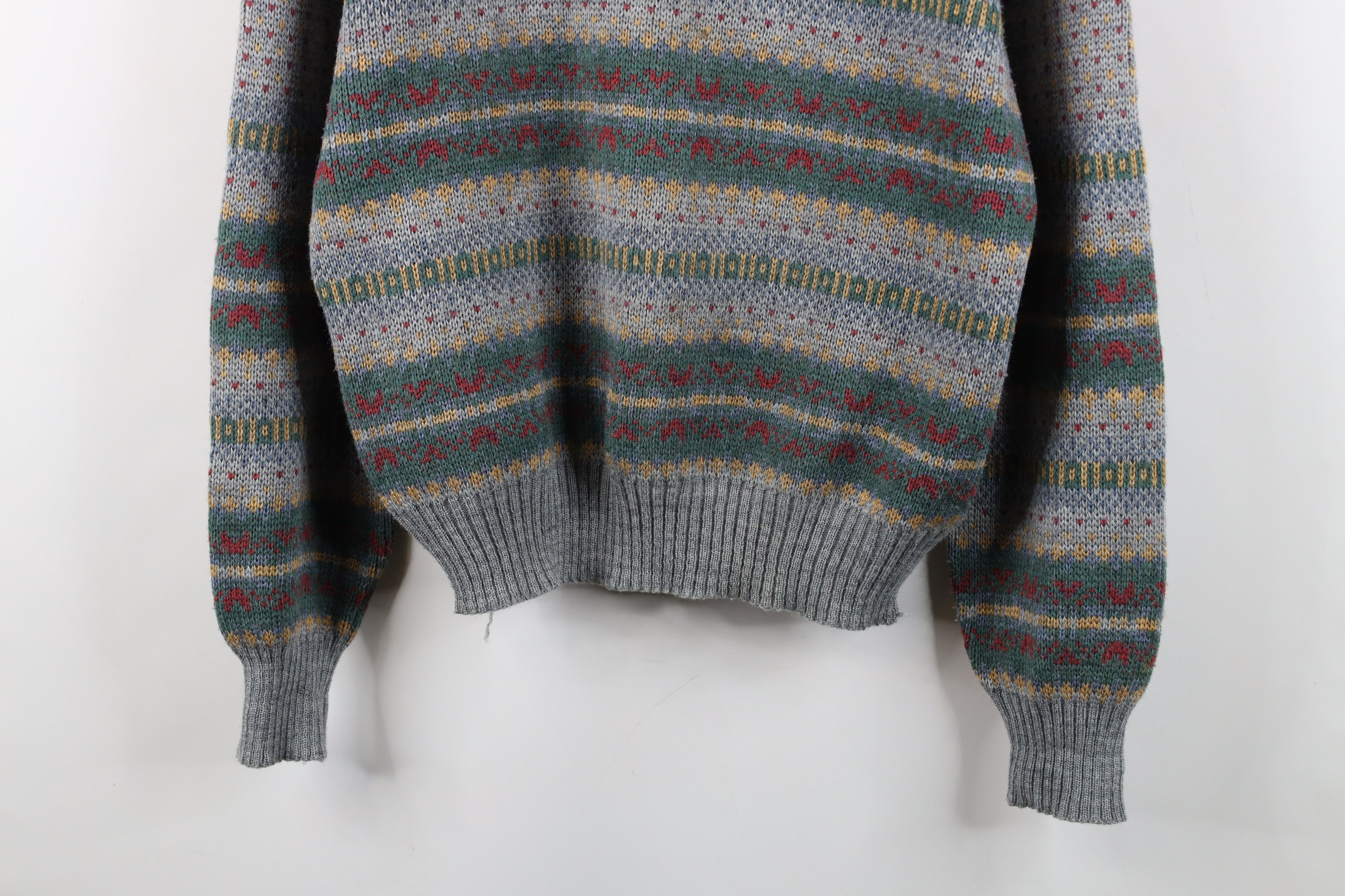 Vintage Vintage 70s Streetwear Rainbow Fair Isle Knit Sweater Size L / US 10 / IT 46 - 3 Thumbnail