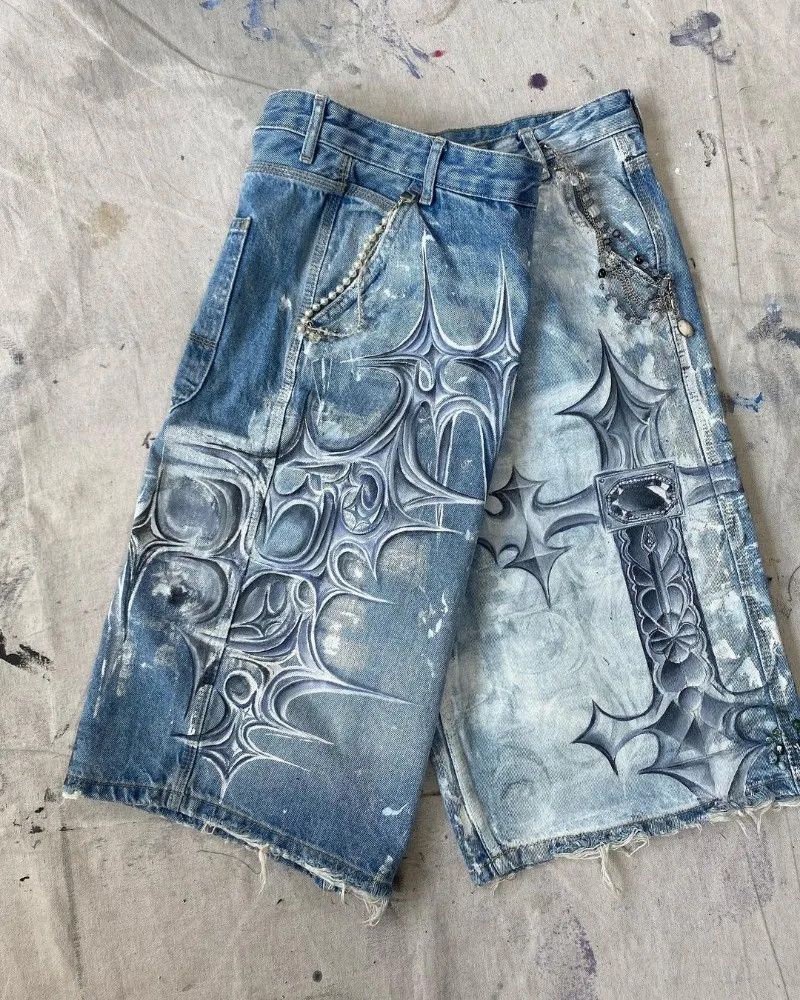Vintage Fashion Graffiti Jean Size 34" / US 12 / IT 48 - 3 Thumbnail