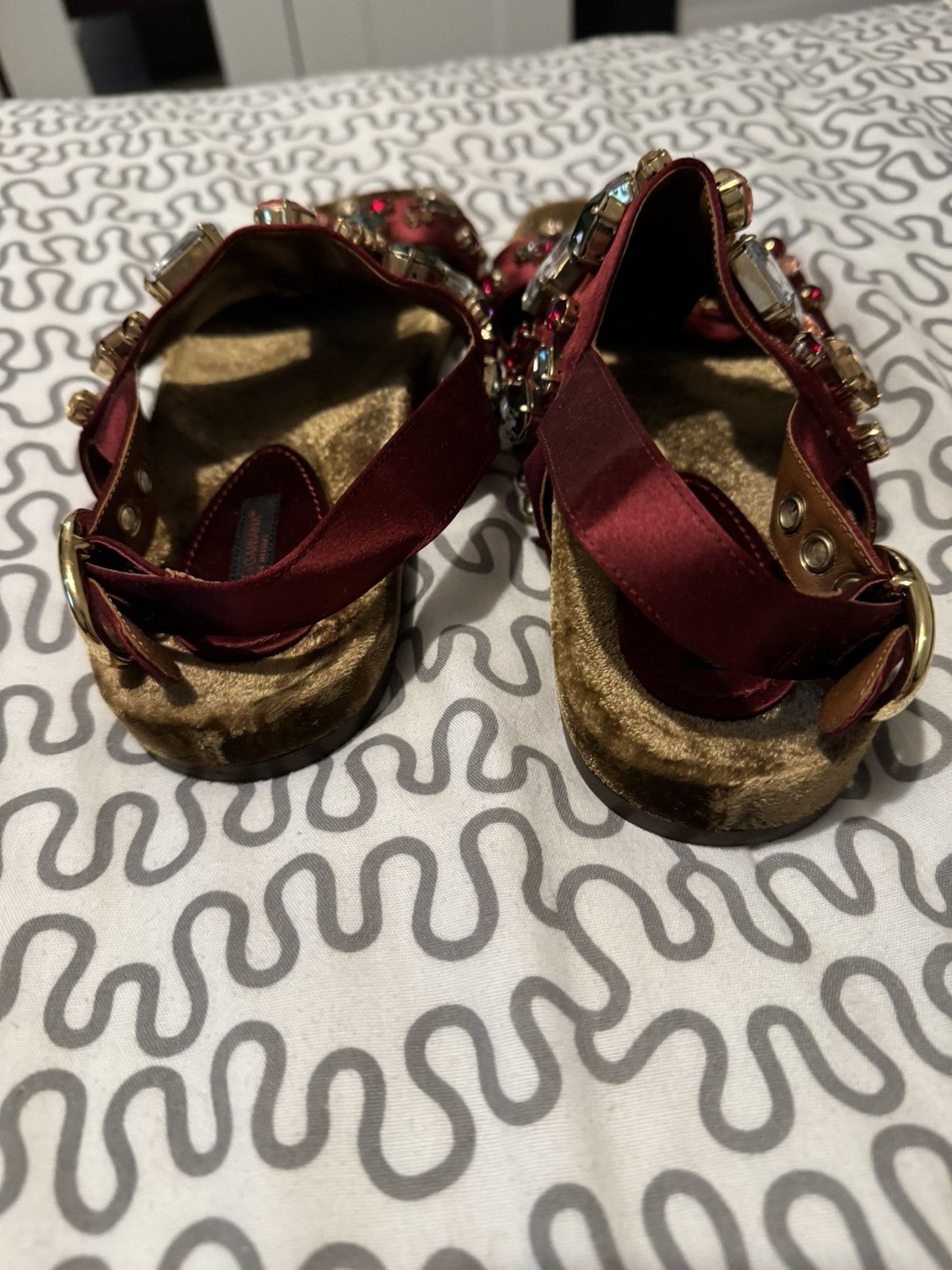 Dolce & Gabbana Dolce & Gabbana Crystal Flat Sandals Size US 7 / IT 37 - 9 Thumbnail