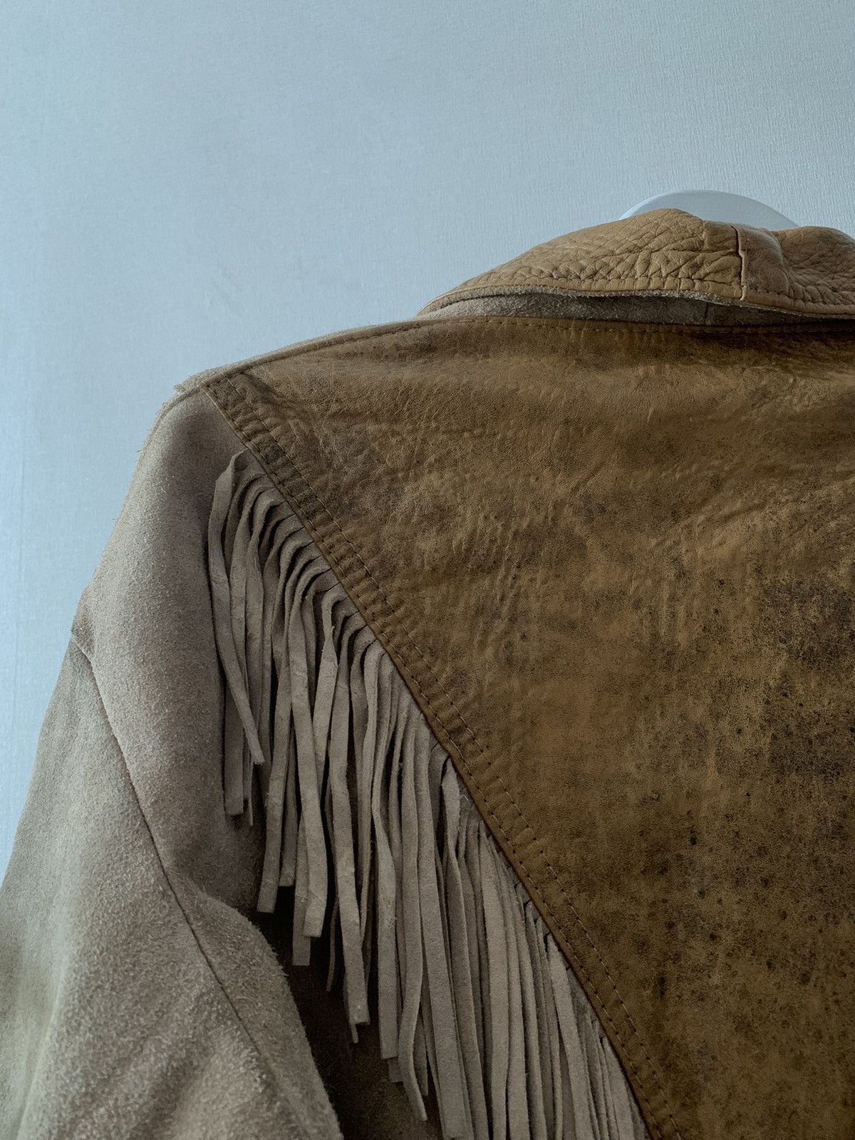 Cowboy Equipment Rare🔥 70s’ Western Fringe Leather Jacket Country Boho Size M / US 6-8 / IT 42-44 - 7 Thumbnail