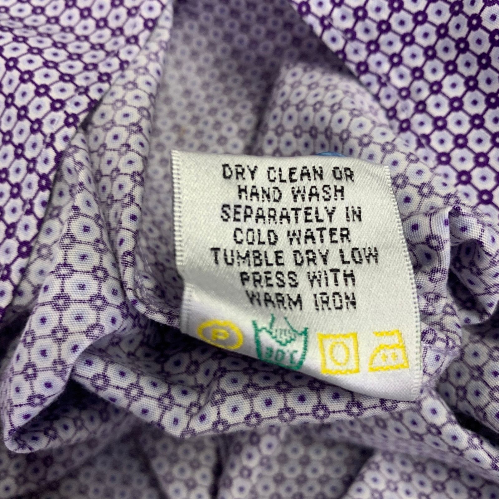 BUGATCHI BUGATCHI Size M Purple White Dots Cotton Long Sleeve Shirt Size US M / EU 48-50 / 2 - 8 Thumbnail