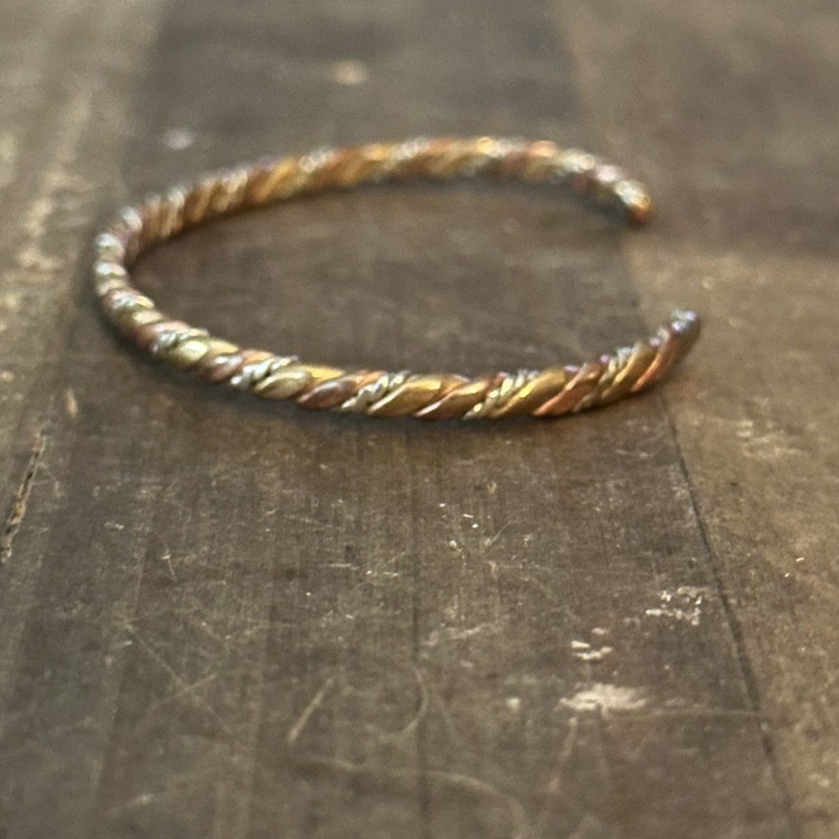 Vintage Vintage copper and silver twisted cuff bangle bracelet Size ONE SIZE - 4 Thumbnail