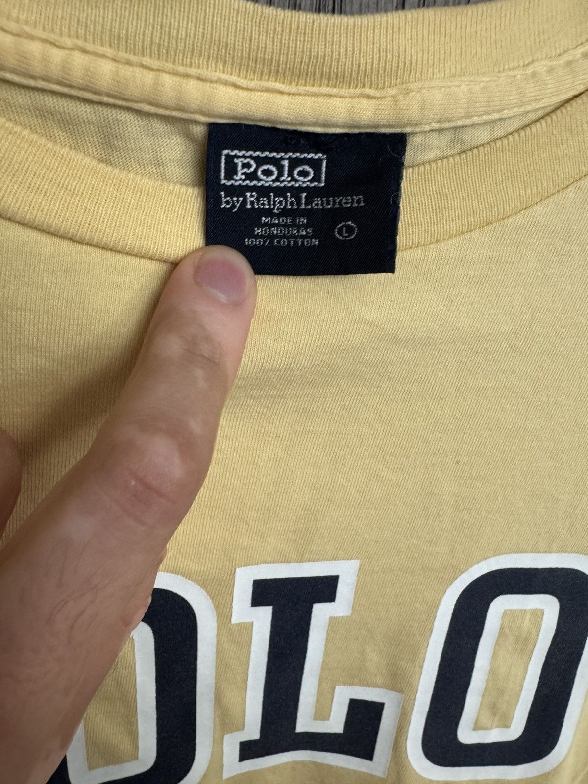 Vintage Vintage Polo Ralph Lauren Spell Out Tshirt Size US L / EU 52-54 / 3 - 3 Thumbnail
