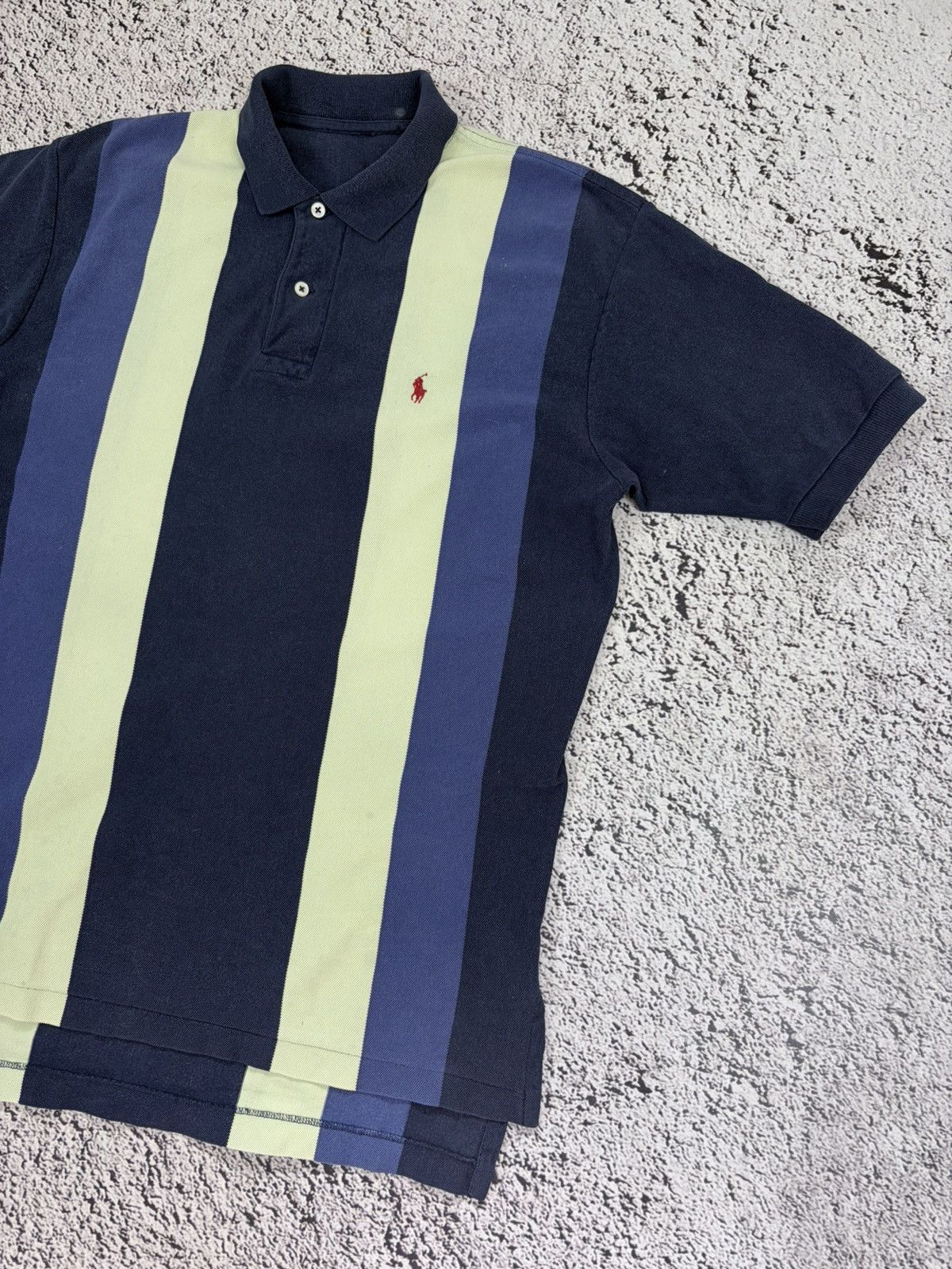 Ralph Lauren Vintage Polo Ralph Lauren Vertical Striped Polo Shirt Navy Size US L / EU 52-54 / 3 - 3 Thumbnail