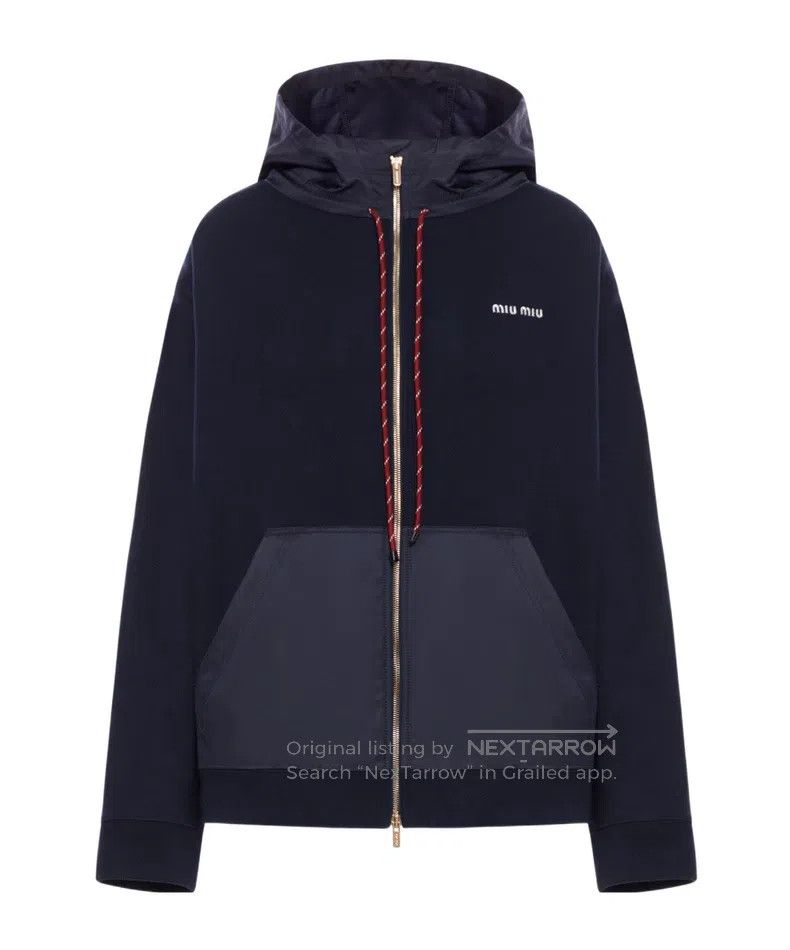 Miu Miu Miu Miu Size M Miu dark blue hooded zipper coat Size M / US 6-8 / IT 42-44 - 1 Thumbnail