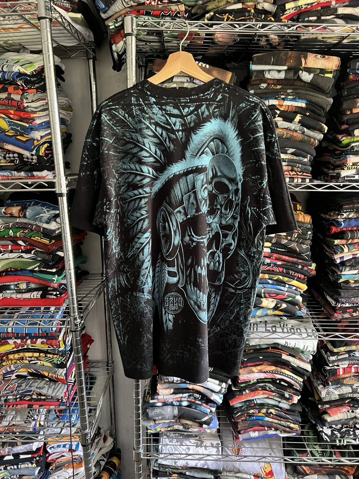 Vintage Y2K Native American Skull All Over Print Culture Tee Size US XL / EU 56 / 4 - 2 Thumbnail