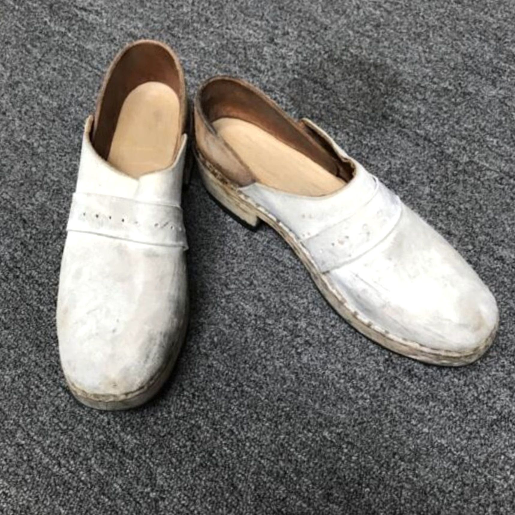 Vintage VINTAGE Handmade Clog Mule Women Leather White Brown Goodyear Soles 7 Accessories Size US 7 / IT 37 - 3 Thumbnail