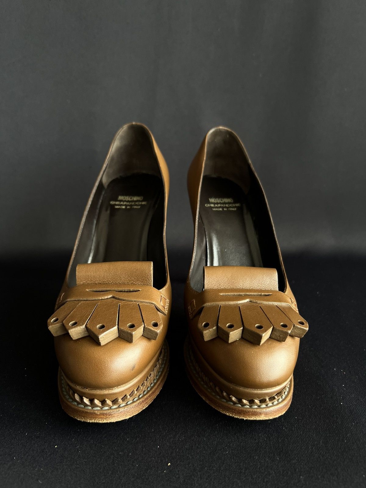 Moschino Moschino Cheap&Chic Leather Heels Brown Size US 7 EU 37 1/2 Size US 7 / IT 37 - 2 Thumbnail