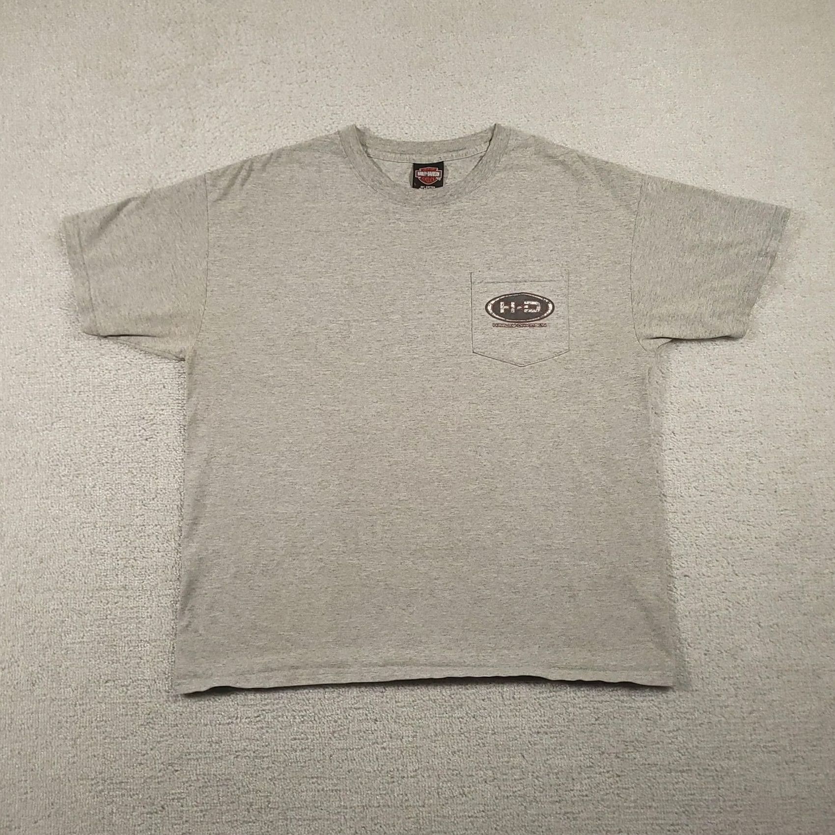 Harley Davidson Harley-Davidson Shirt Mens L Gray Pocket Tee TNT Quincy Illinois Dealer Graphic Print Crew Neck Short Sleeve Size US L / EU 52-54 / 3 - 2 Thumbnail