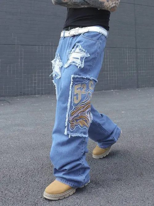Jean Patch Skate Baggy Denim Jeans Wide leg Size US 34 / EU 50 - 3 Thumbnail