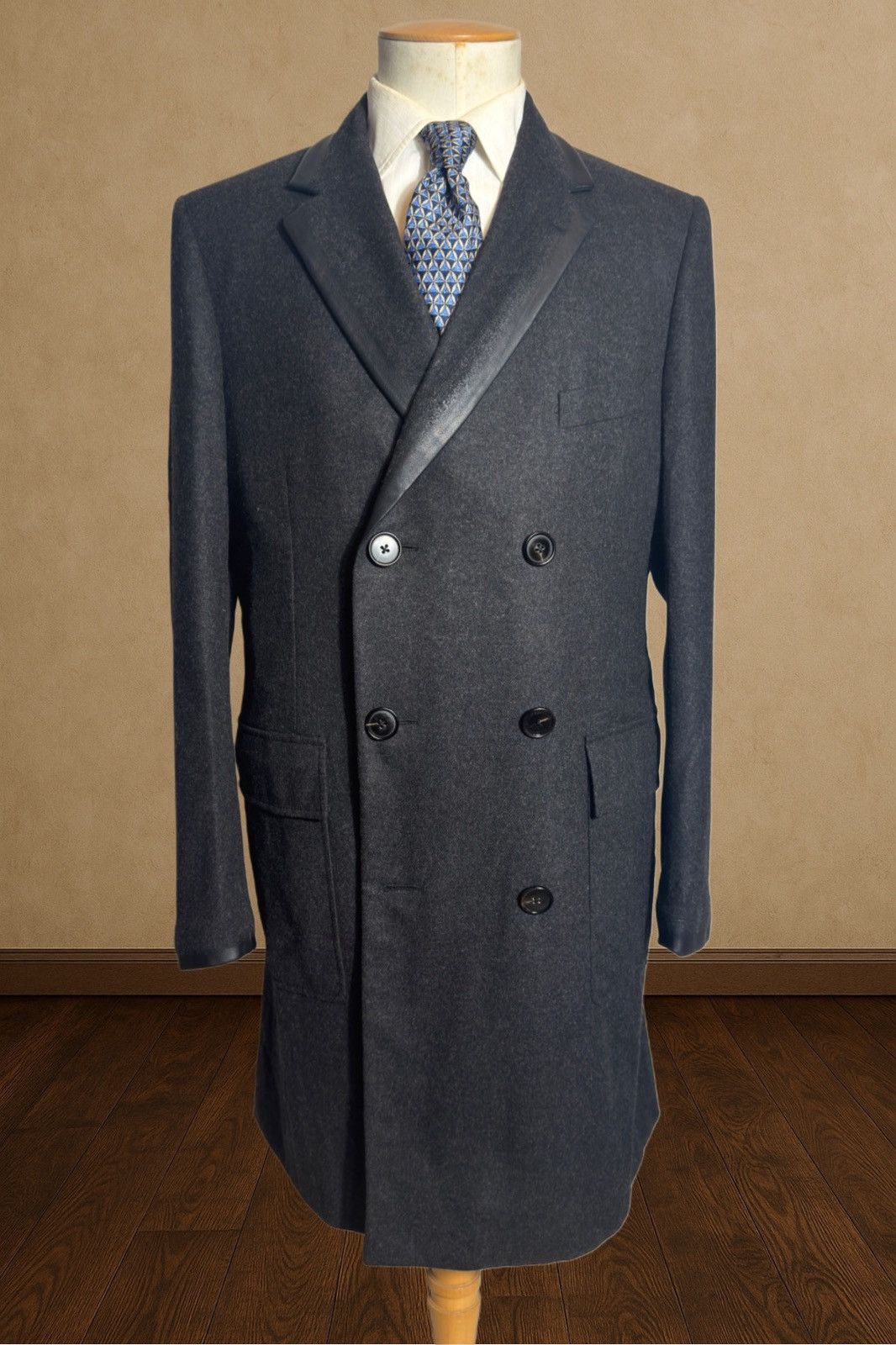 Hermes Hermès Double-Breasted Coat - 120s Wool & Lambskin Leather Size US M / EU 48-50 / 2 - 1 Thumbnail