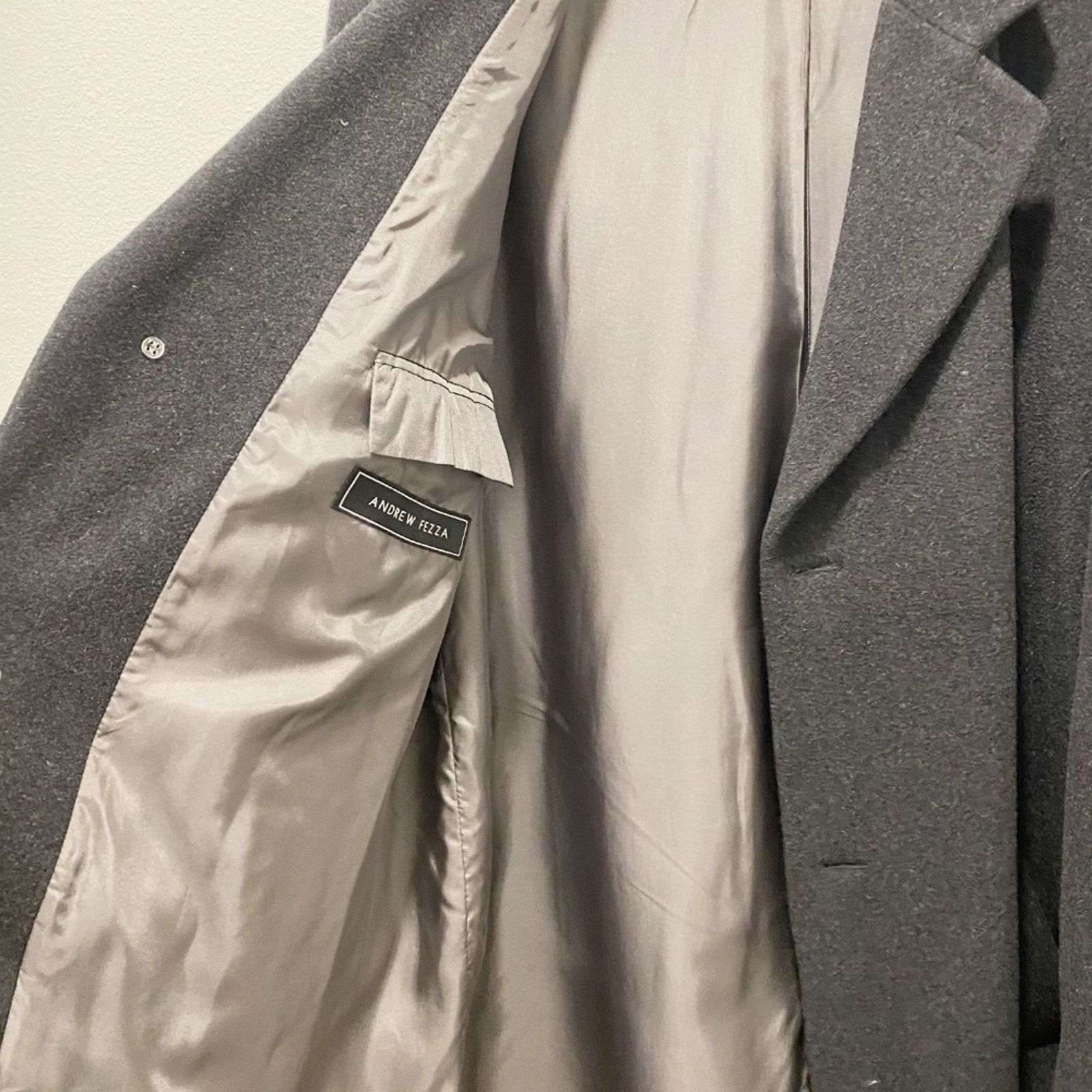 Andrew Fezza Andrew Fezza Men's Italian Cashmere Overcoat Full - 48R Size US XL / EU 56 / 4 - 5 Thumbnail
