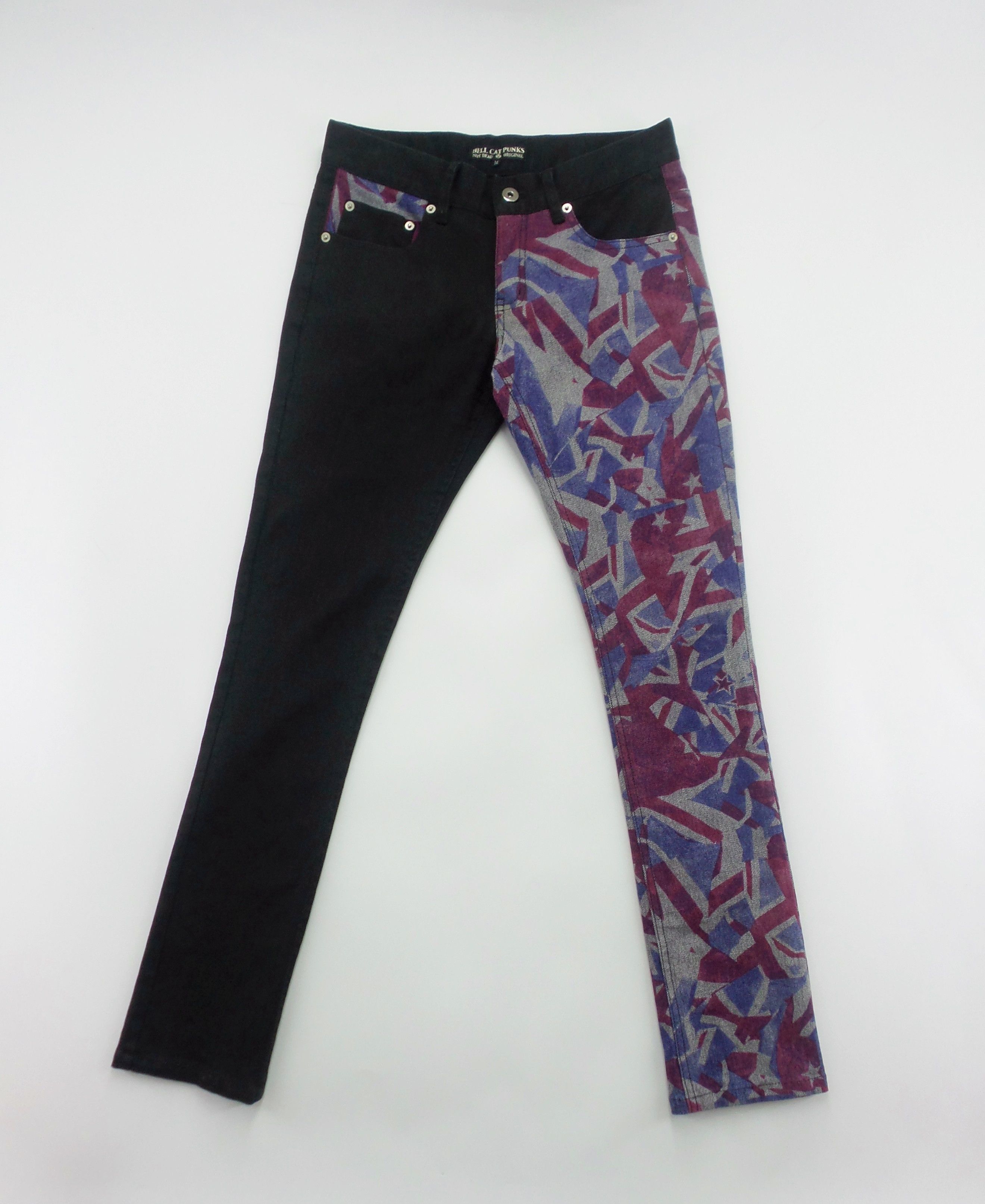 Japanese Brand Hell Cat Punks British Flag Skinny Jeans W14xL37 Size US 28 / EU 44 - 1 Thumbnail