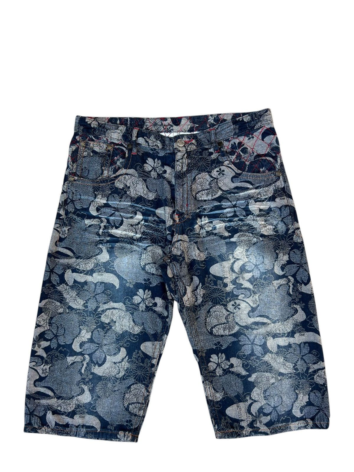 Nishiki Oriental Brand Japan Embroidery Denim Short Pant