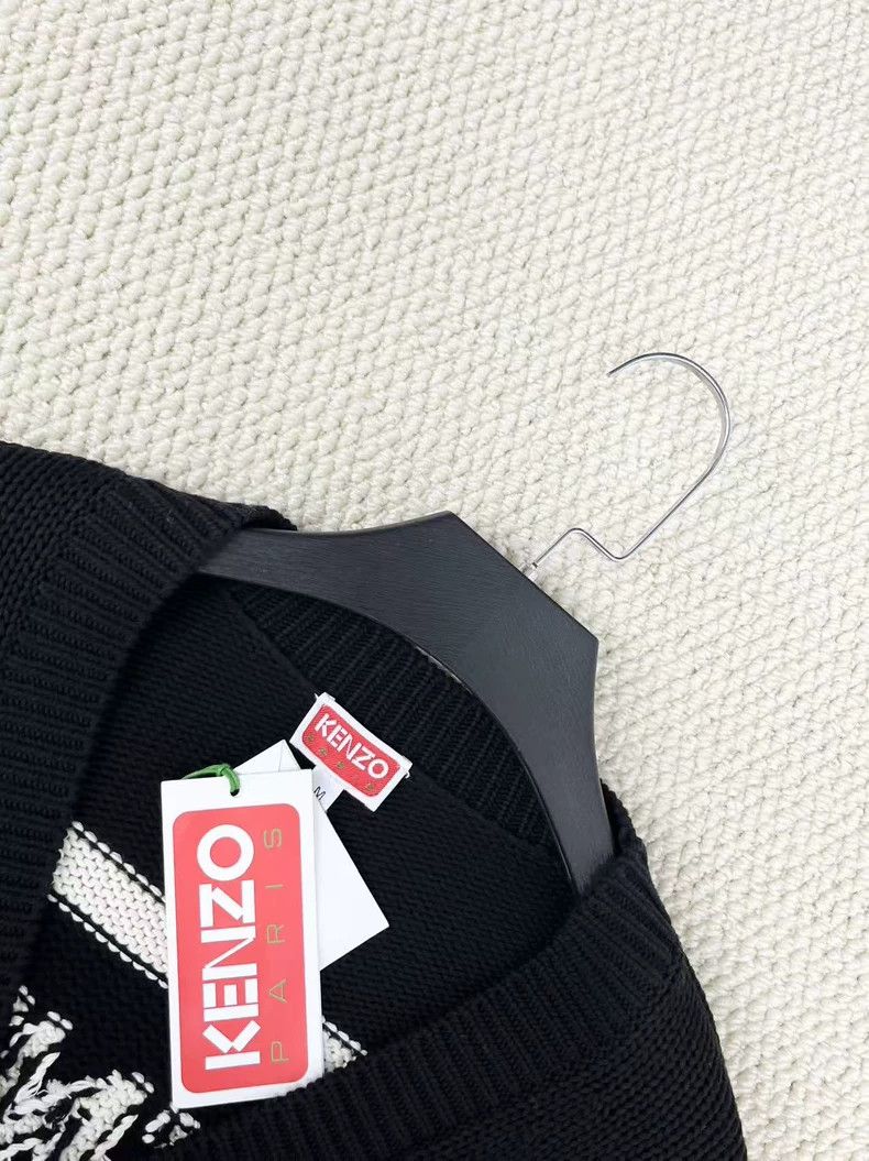 Kenzo KENZO Black v-neck knit cardigan with embroidered square f Size US M / EU 48-50 / 2 - 3 Thumbnail