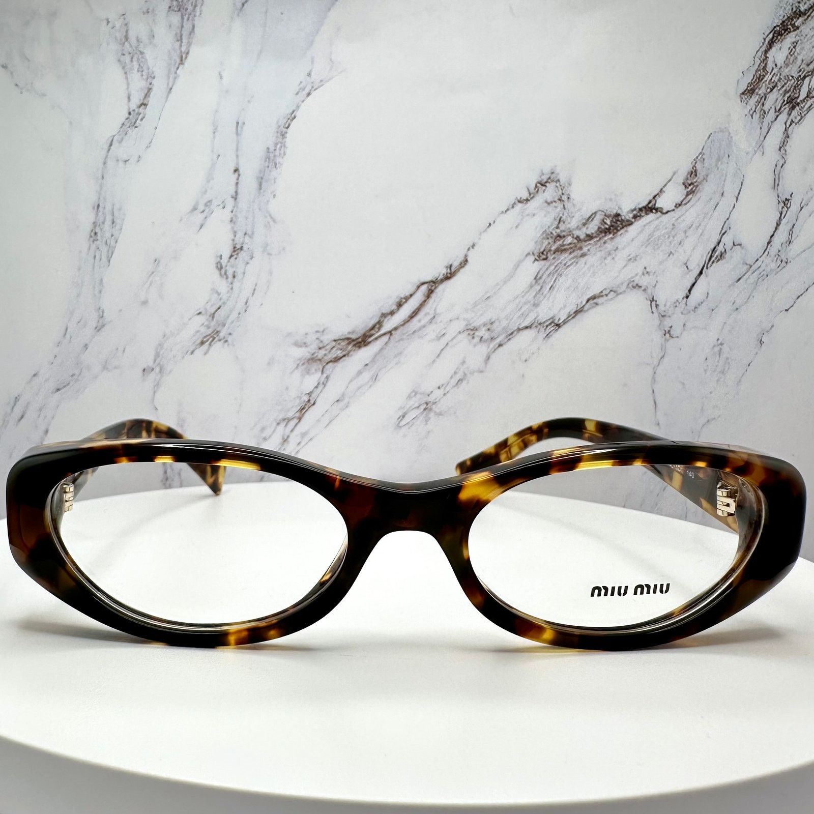 Miu Miu New MIU MIU Eyeglasses Brown Oval 53 Honey Havnana Rx-able Size ONE SIZE - 2 Thumbnail