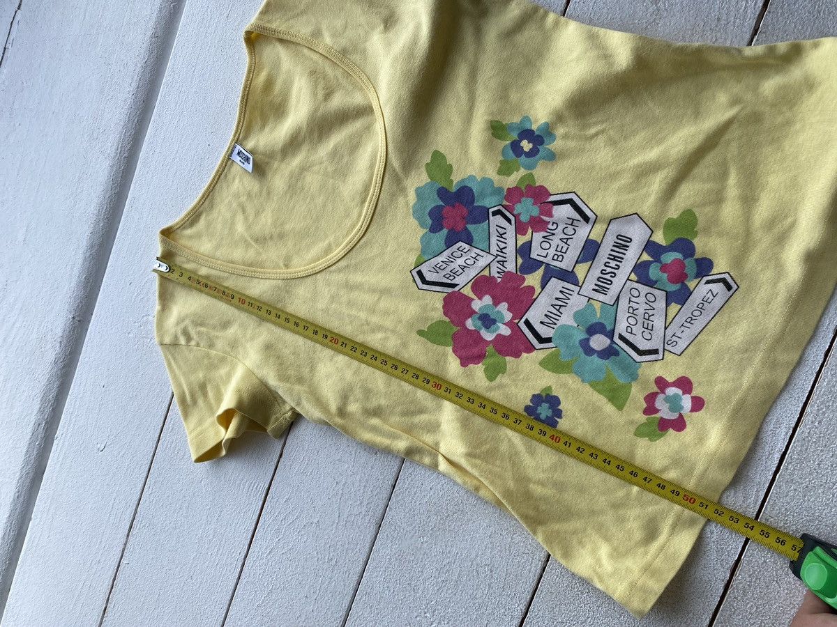 Designer × Love Moschino × Vintage 90s🔥 Love Moschino Tourism Yellow Sexy Top Tee Women M Emo Size M / US 6-8 / IT 42-44 - 8 Thumbnail