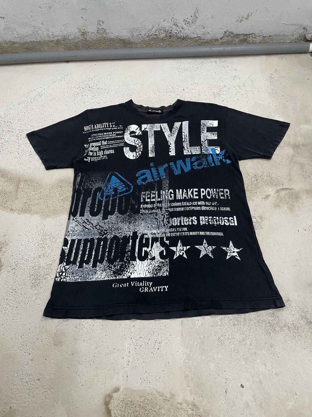 Airwalk × Japanese Brand Sunfaded Airwalk Great Vitality Life Poem Y2K Wording Art Size US S / EU 44-46 / 1 - 1 Thumbnail