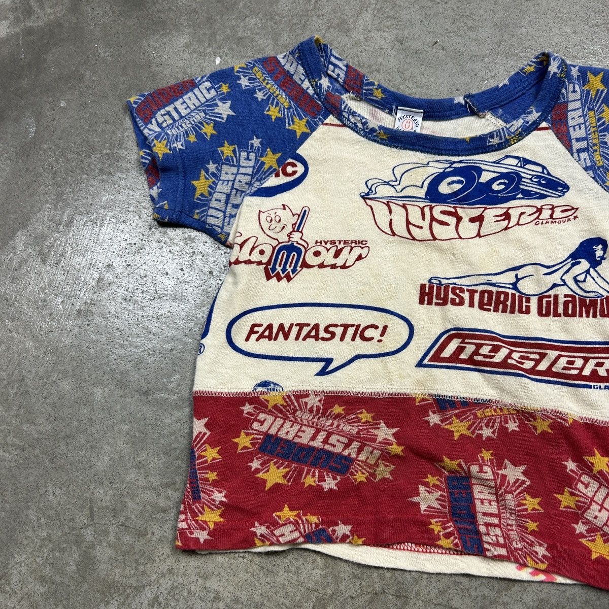 1990s Hysteric Mini Baby Tee Full Print
