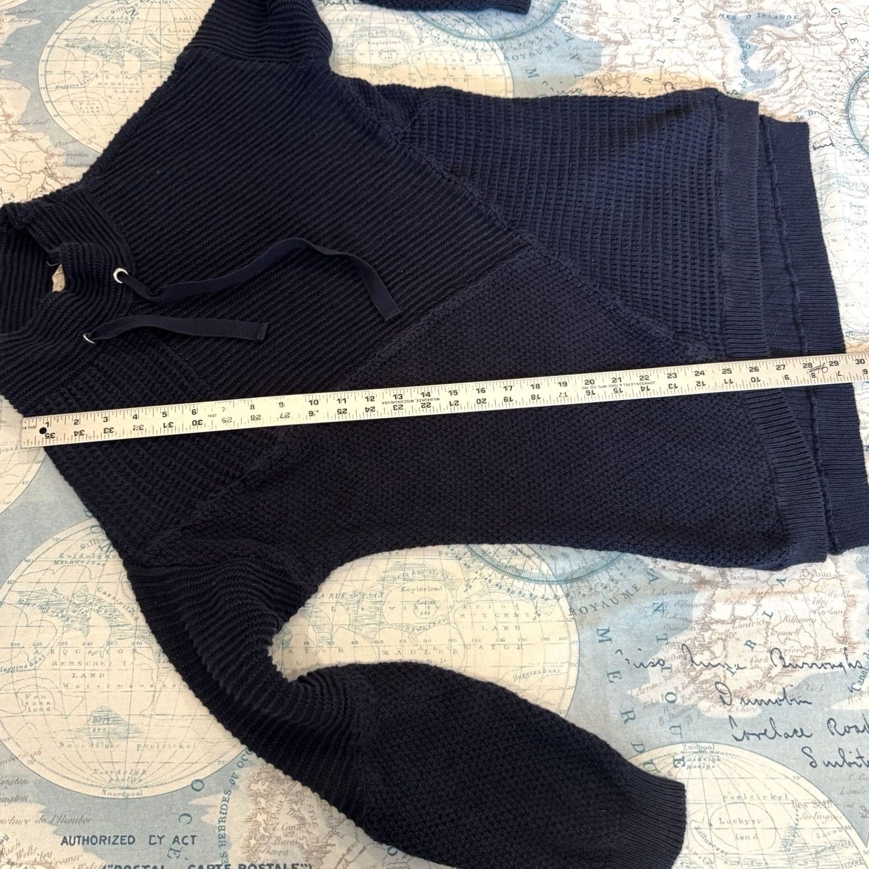 Soft Surroundings Soft Surroundings Sweater Navy Blue Knit Mock Neck Long Sleeve Pullover Textured Ribbed Hem Diagonal Pattern Tunic M Womens Size M / US 6-8 / IT 42-44 - 4 Thumbnail