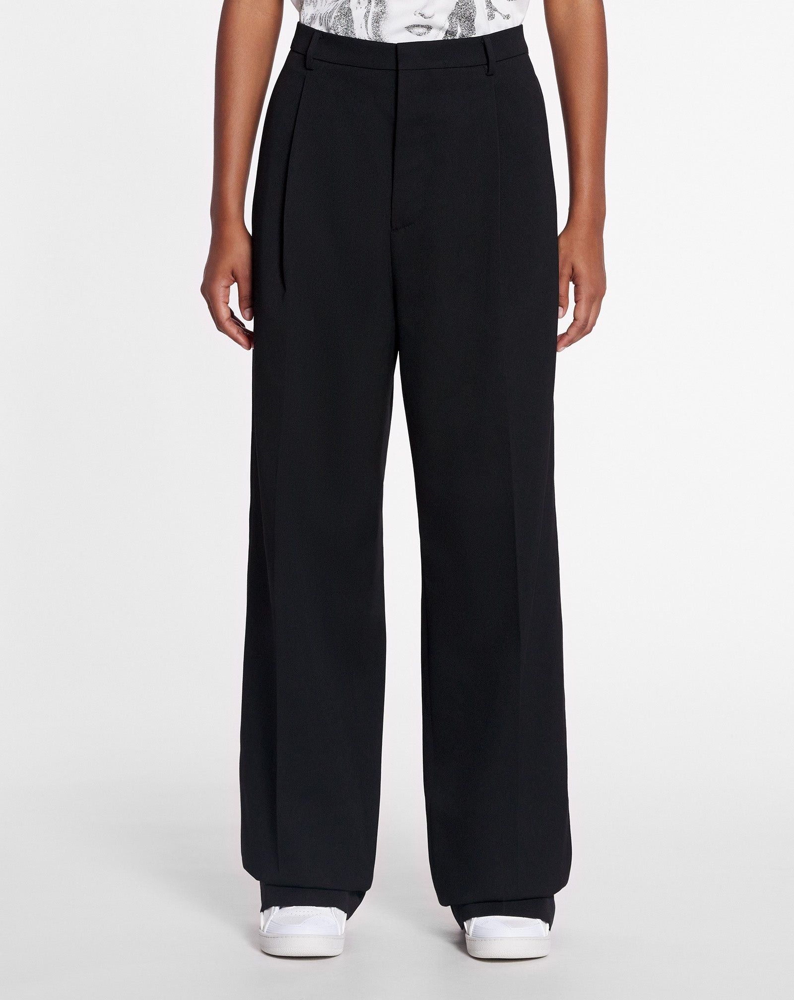Lanvin o1mle0825 Unisex Wide-Leg Pants in Black Size US 32 / EU 48 - 3 Thumbnail