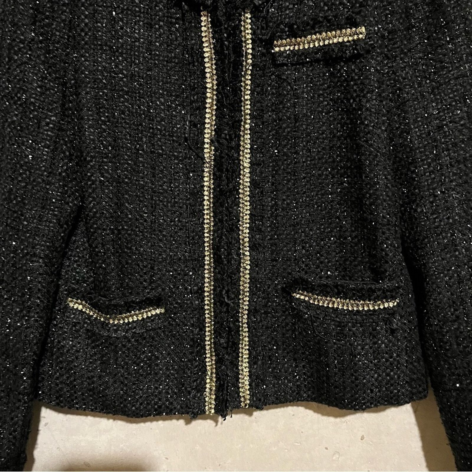Other Alice Moon Black Sparkle Tweed Blazer Jacket Size Medium Size M / US 6-8 / IT 42-44 - 3 Thumbnail