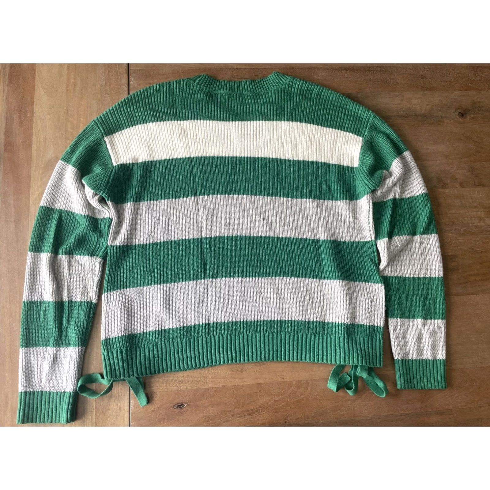 Vintage Minnie Rose Striped Long Sleeve Sweatshirt Womens L Cashmere Cotton Knit Pullover Round Neck Casual Luxury 90s Y2K City Fall Winter Size L / US 10 / IT 46 - 2 Thumbnail