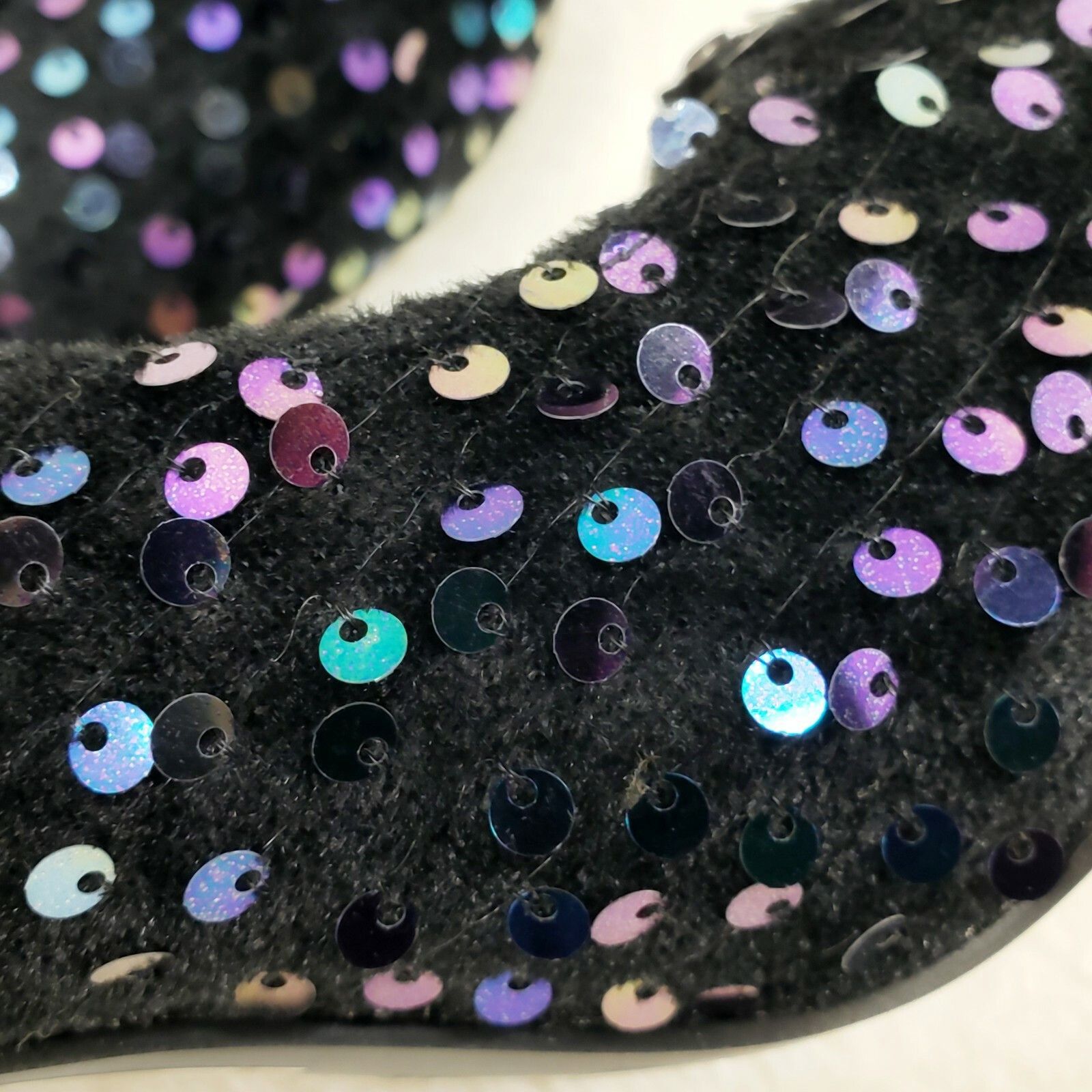 Other Ricky Black Multi Purple Sequin Pointy Toe Pump Shoe 4.5" Hi Size US 6 / IT 36 - 2 Thumbnail