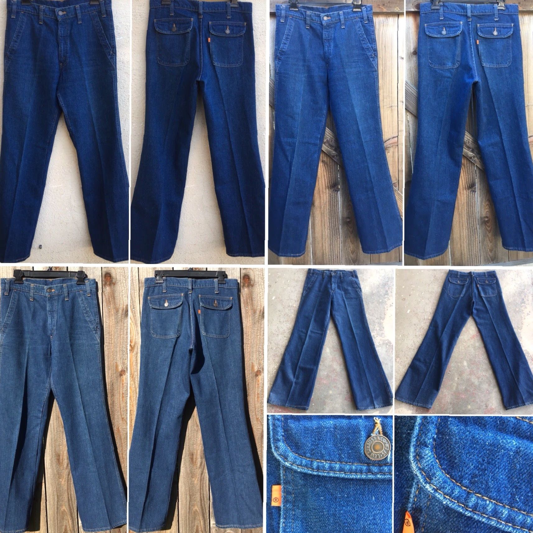 Denime Vintage Levis Selvedge Denim Jeans Talon 42 Zipper Sz 32 31.5 Waist Hippy Denim Blue 1970s Mens Womens Jeans Size US 30 / EU 46 - 4 Thumbnail