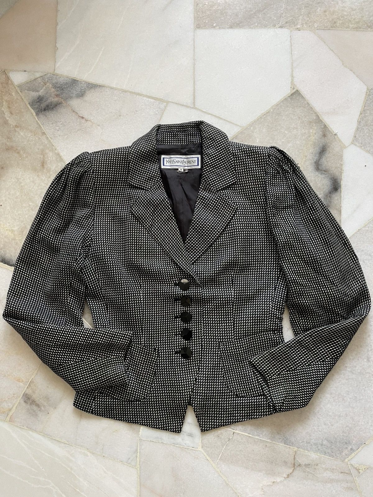 Yves Saint Laurent 90s Yves Saint Laurent Plaid Blazer Jacket Size M / US 6-8 / IT 42-44 - 1 Thumbnail