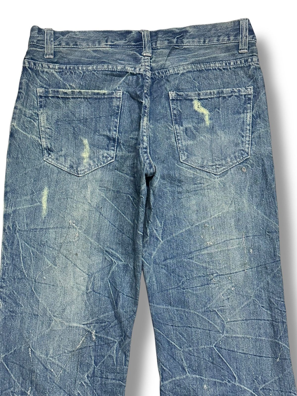 Japanese Brand Nylaus Vintage Distressed With Baggy Wideleg & Thunder Wash Size US 33 - 5 Thumbnail