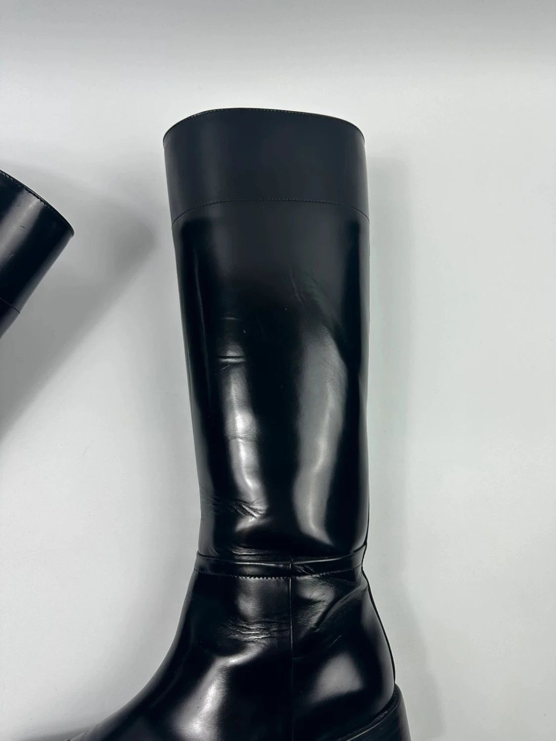 Prada Prada SS2014 Black Leather Vernis Patent Boots Pointy Toe Size US 6 / IT 36 - 3 Thumbnail